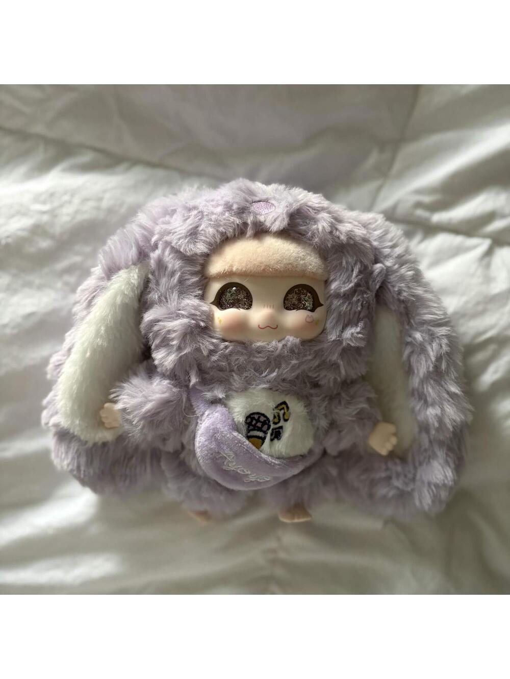 purple bunny plush keychain
